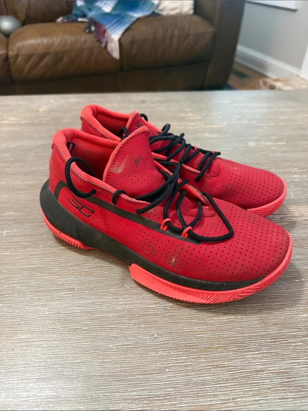 Under Armour Red and Black SC Curry Basketball Shoes
